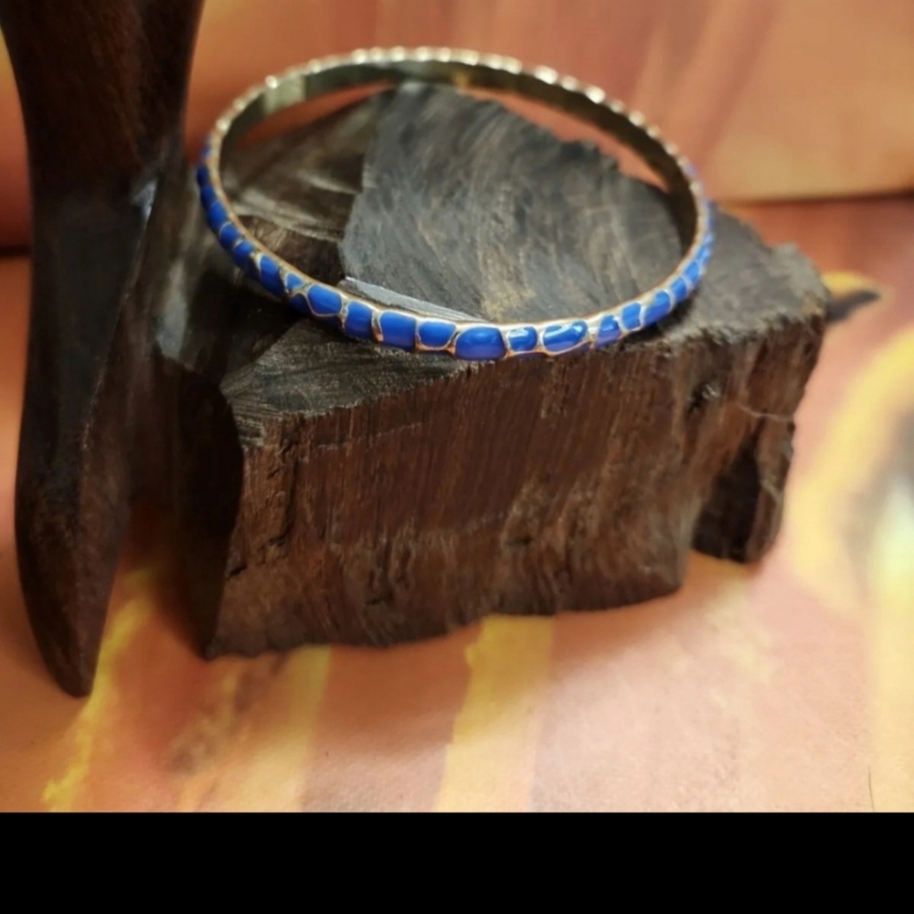 Blue & Gold Bangle - Picture 2 of 2